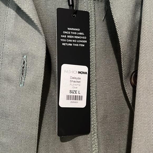 Fashion Nova Daleyza Shacket- Olive - Picture 3 of 4